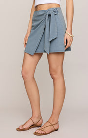 Savelo Sora Jersey Denim Mini Skirt