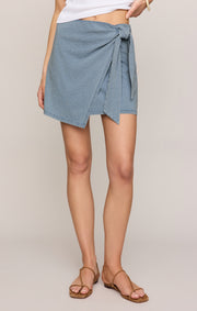 Savelo Sora Jersey Denim Mini Skirt