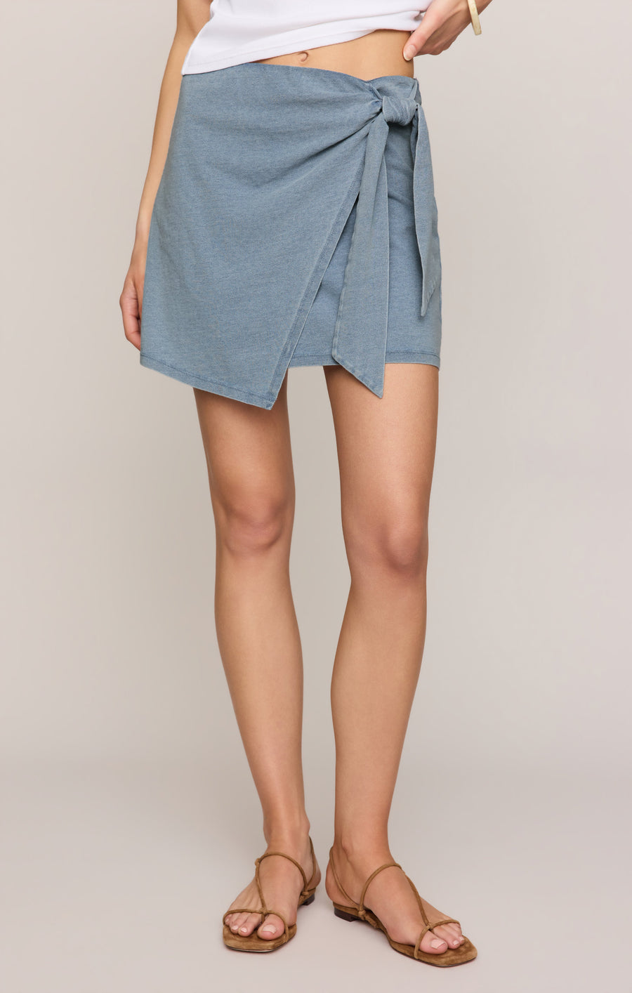 Savelo Sora Jersey Denim Mini Skirt