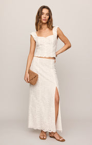 Savelo Emrie Eyelet Maxi Skirt
