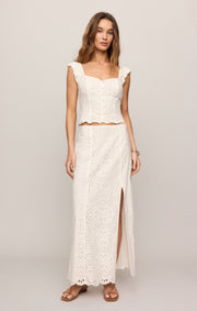 Savelo Emrie Eyelet Maxi Skirt