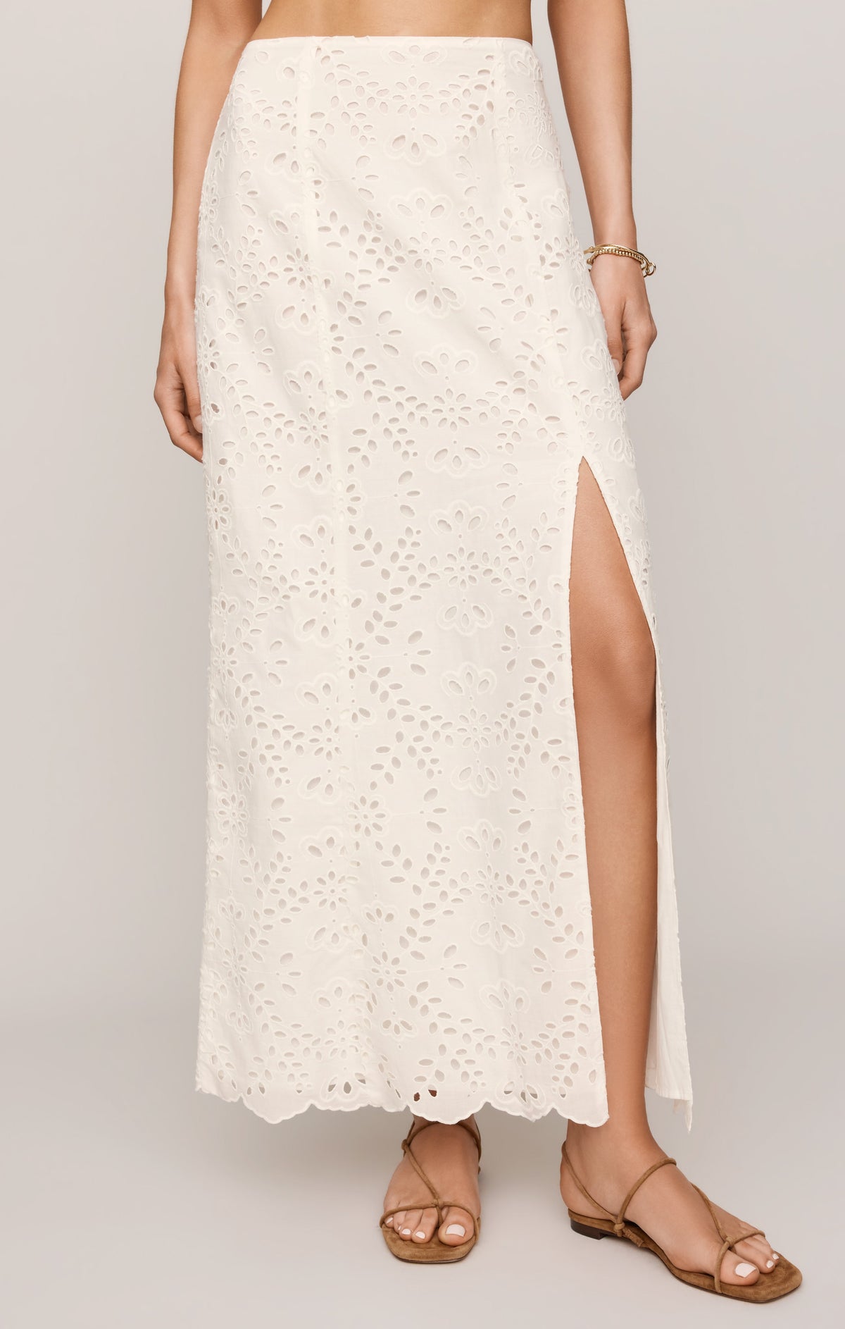 Savelo Emrie Eyelet Maxi Skirt
