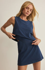 Savelo Gail Jersey Denim Mini Skirt