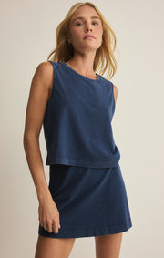 Savelo Gail Jersey Denim Mini Skirt