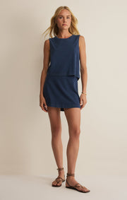 Savelo Gail Jersey Denim Mini Skirt