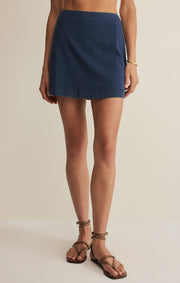 Savelo Gail Jersey Denim Mini Skirt
