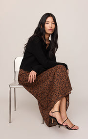Savelo Europa Leopard Maxi Skirt