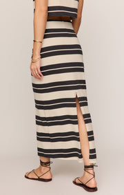 Savelo Gail Striped Midi Skirt