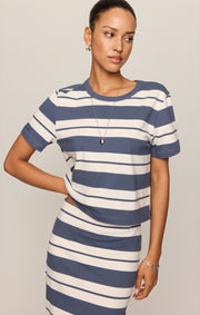Savelo Gail Striped Midi Skirt