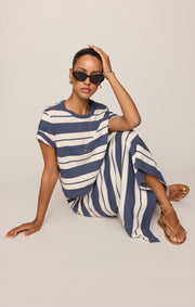 Savelo Gail Striped Midi Skirt