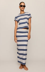 Savelo Gail Striped Midi Skirt