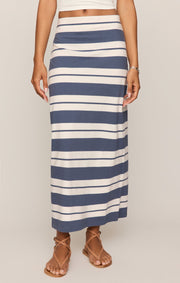 Savelo Gail Striped Midi Skirt