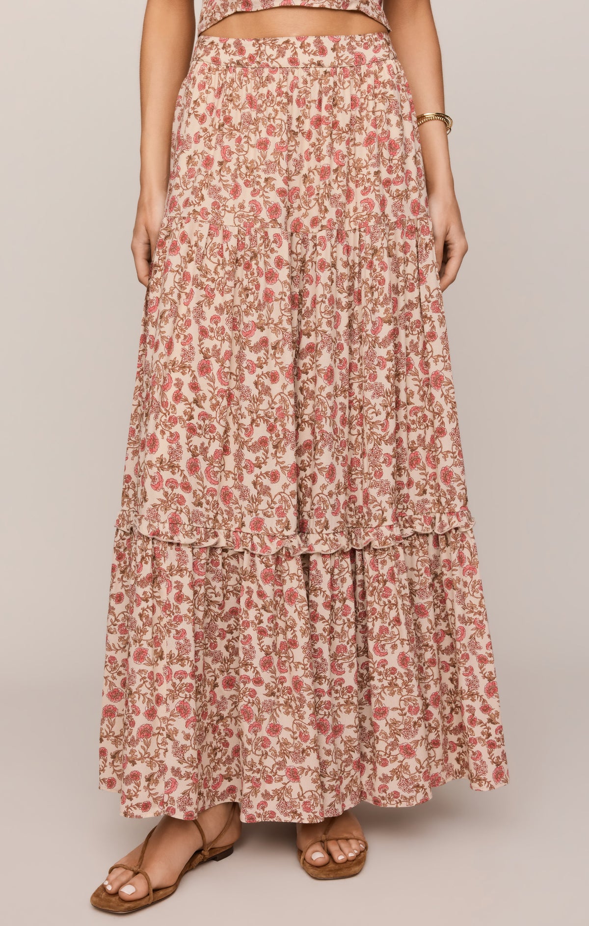 Savelo Mora Floral Maxi Skirt
