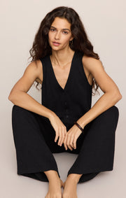 Savelo Solace Textured Slub Jumpsuit