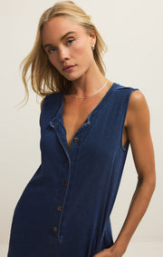 Savelo Fiona Jersey Denim Jumpsuit