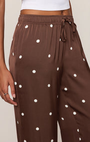 Savelo Lara Satin Dot Wide Leg Pant