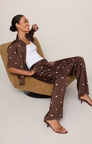 Savelo Lara Satin Dot Wide Leg Pant