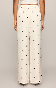 Savelo Lara Satin Dot Wide Leg Pant