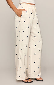 Savelo Lara Satin Dot Wide Leg Pant