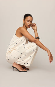 Savelo Lara Satin Dot Wide Leg Pant