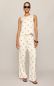 Savelo Lara Satin Dot Wide Leg Pant