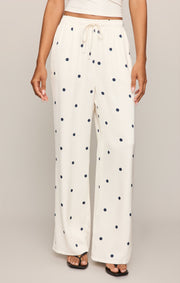 Savelo Lara Satin Dot Wide Leg Pant