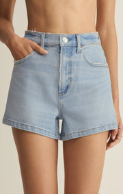Savelo Camila High-Rise A-Line Denim Short