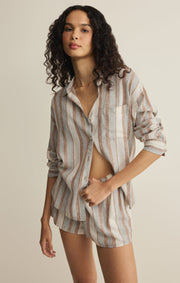 Savelo The Perfect Linen Striped Short