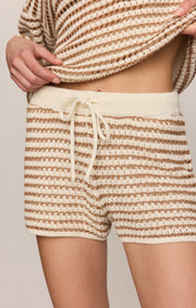 Savelo Lyla Striped Crochet Short