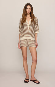 Savelo Lyla Striped Crochet Short