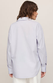 Savelo Elevated Poplin Relaxed Button Up Top