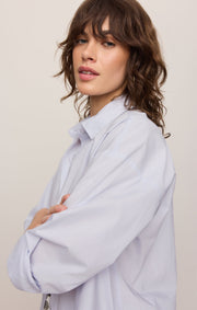 Savelo Elevated Poplin Relaxed Button Up Top