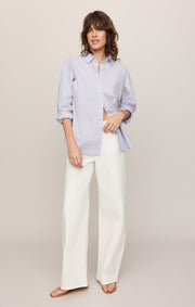 Savelo Elevated Poplin Relaxed Button Up Top
