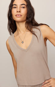 Savelo Sloane V-Neck Cotton Jersey Tank