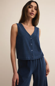 Savelo Solace V-Neck Jersey Denim Tank