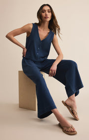 Savelo Solace V-Neck Jersey Denim Tank