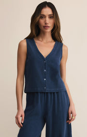 Savelo Solace V-Neck Jersey Denim Tank