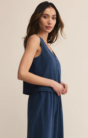 Savelo Solace V-Neck Jersey Denim Tank