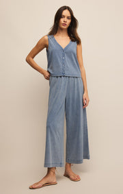 Savelo Solace V-Neck Jersey Denim Tank