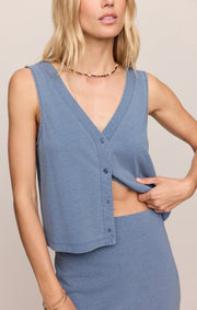 Savelo Solace V-Neck Jersey Denim Tank