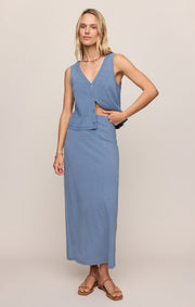 Savelo Solace V-Neck Jersey Denim Tank