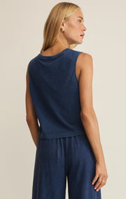 Savelo Sloane Jersey Denim Muscle Tank