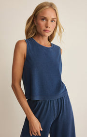 Savelo Sloane Jersey Denim Muscle Tank