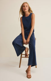 Savelo Sloane Jersey Denim Muscle Tank