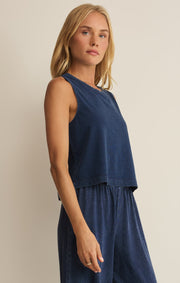 Savelo Sloane Jersey Denim Muscle Tank