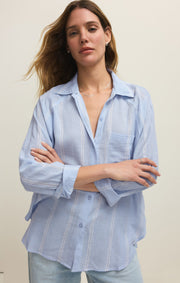 Savelo The Perfect Linen Striped Top