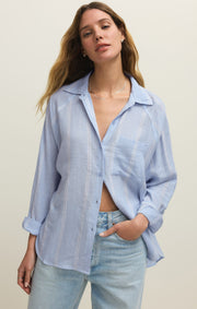 Savelo The Perfect Linen Striped Top
