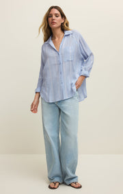 Savelo The Perfect Linen Striped Top