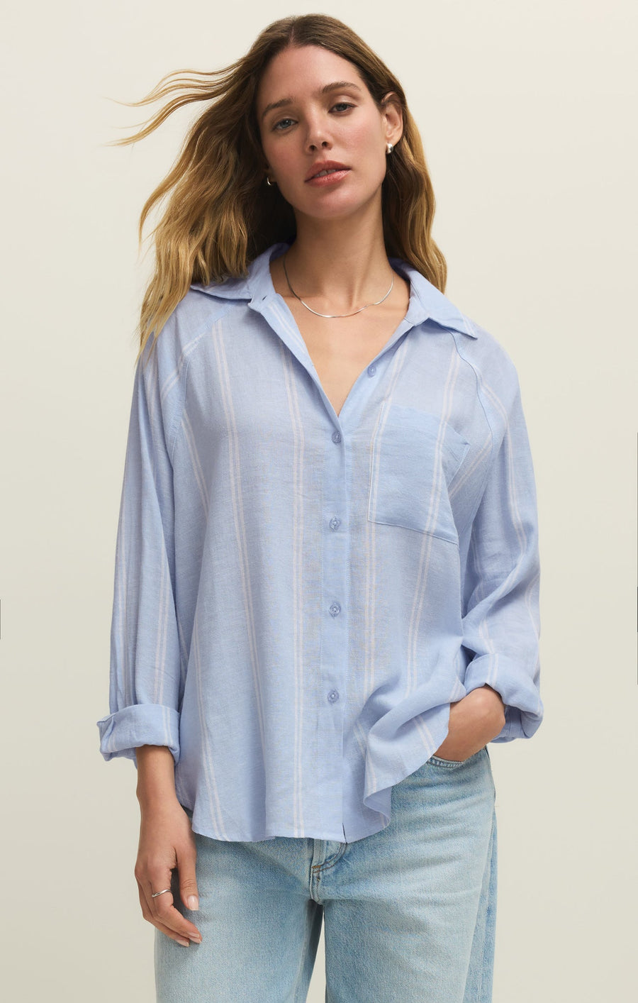 Savelo The Perfect Linen Striped Top