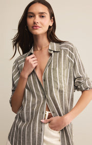 Savelo The Perfect Linen Striped Top